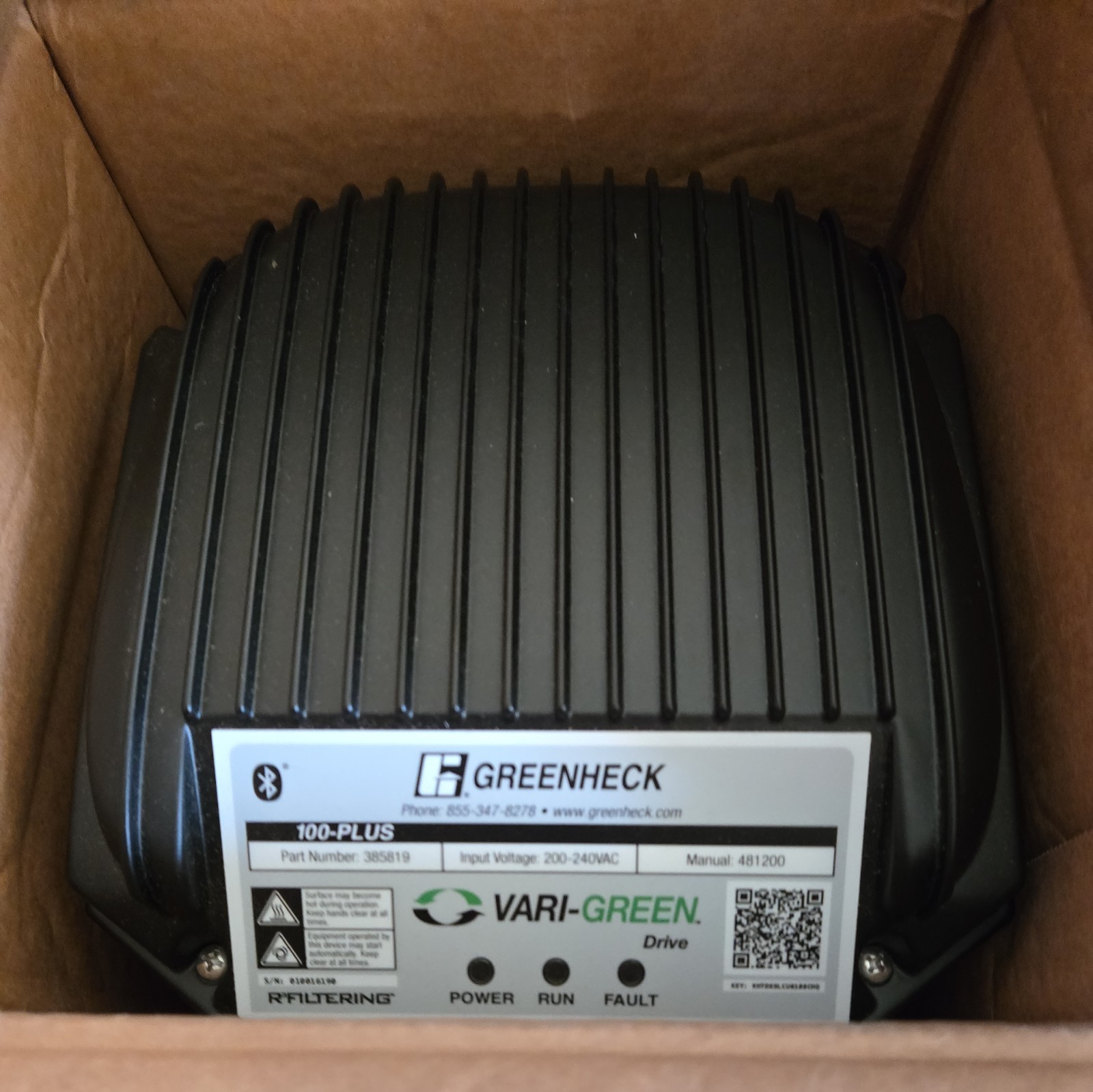 New Greenheck VGD-100PLUS-200-8-F Vari-Green Drive 200-240VAC 3 Phase Type 4 VFD