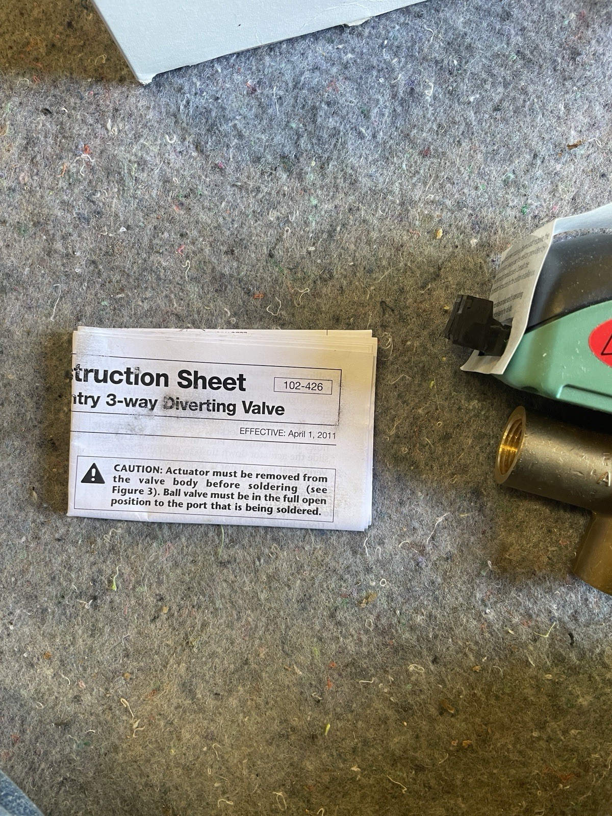 Taco Z050t3-2 Zone Valve, 3 Way, Closed System, 1/2In Npt