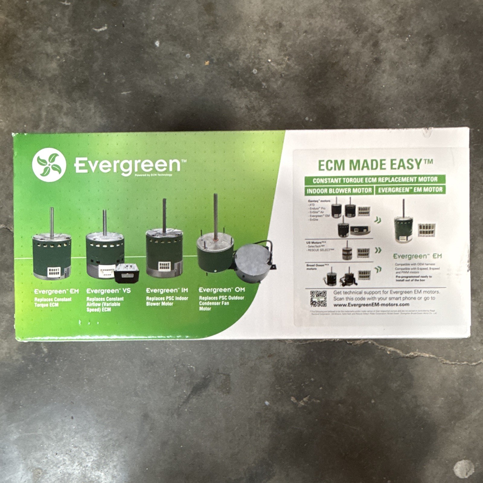 Evergreen EM Indoor Blower Motor 6203X 1/3HP 115/208-230V 1050RPM ECM PWM