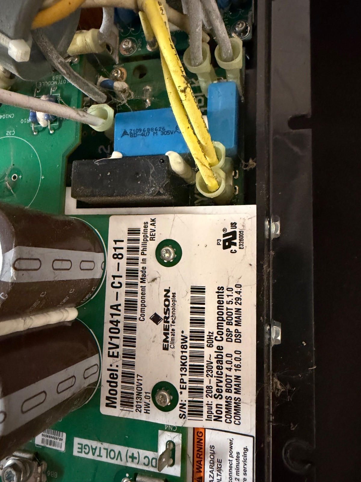 Carrier Bryant Emerson EV1041A-C1-811 Inverter Control 208-230v (INV01)