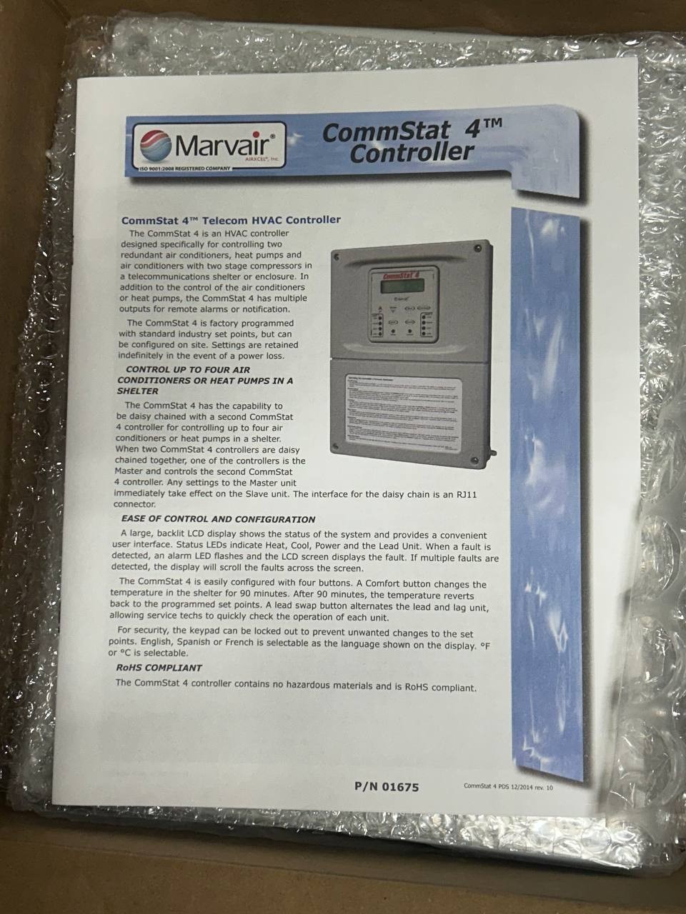 Marvair CommStat 4 Telecom HVAC Controller AZ2400-LF New open Box