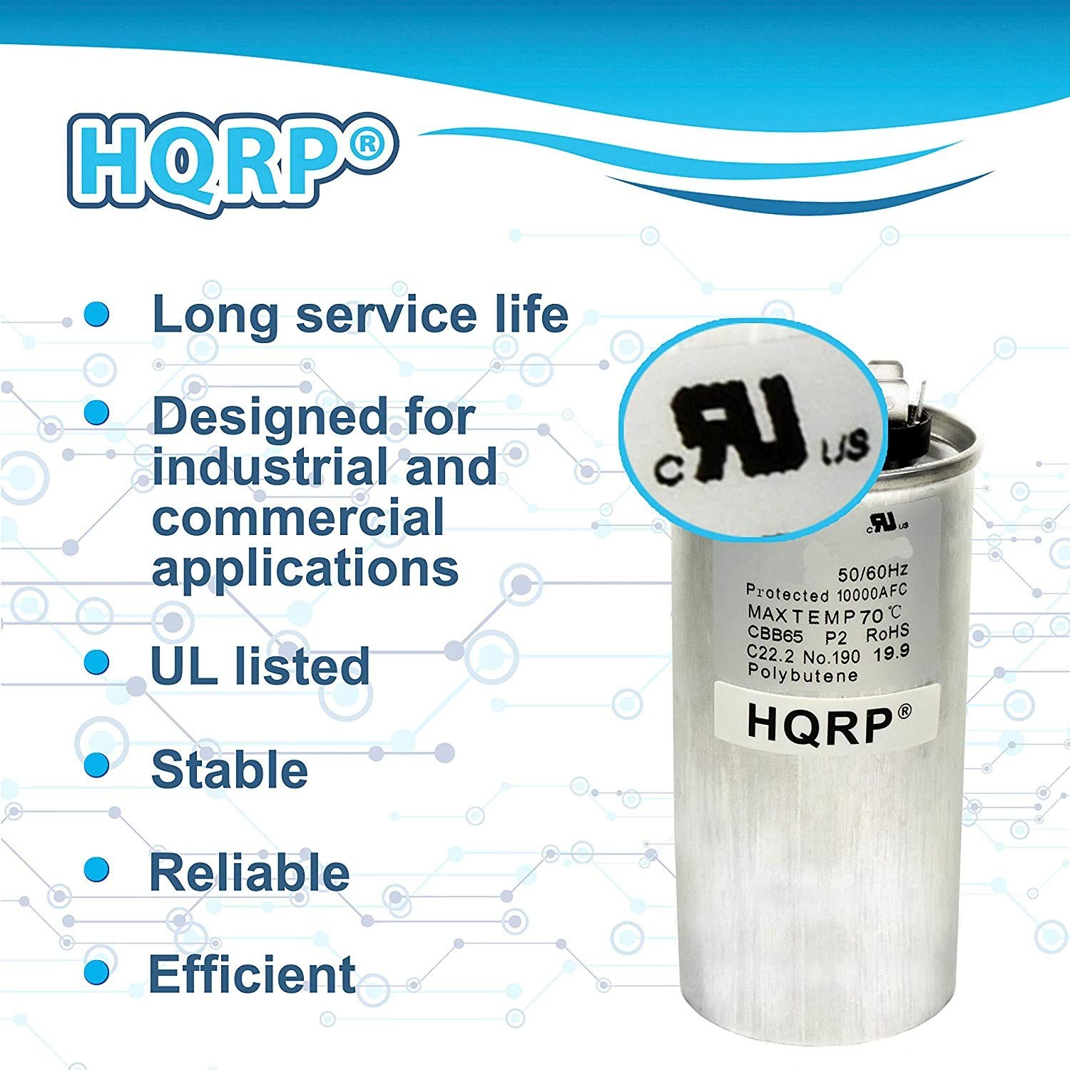 HQRP 40uf+5uF 370-440V Dual Run Capacitor AC Electric Motor Start HVAC…