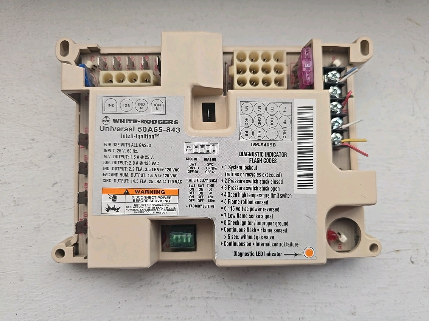 White Rodgers Furnace Control Board 50A65-843 Num#522