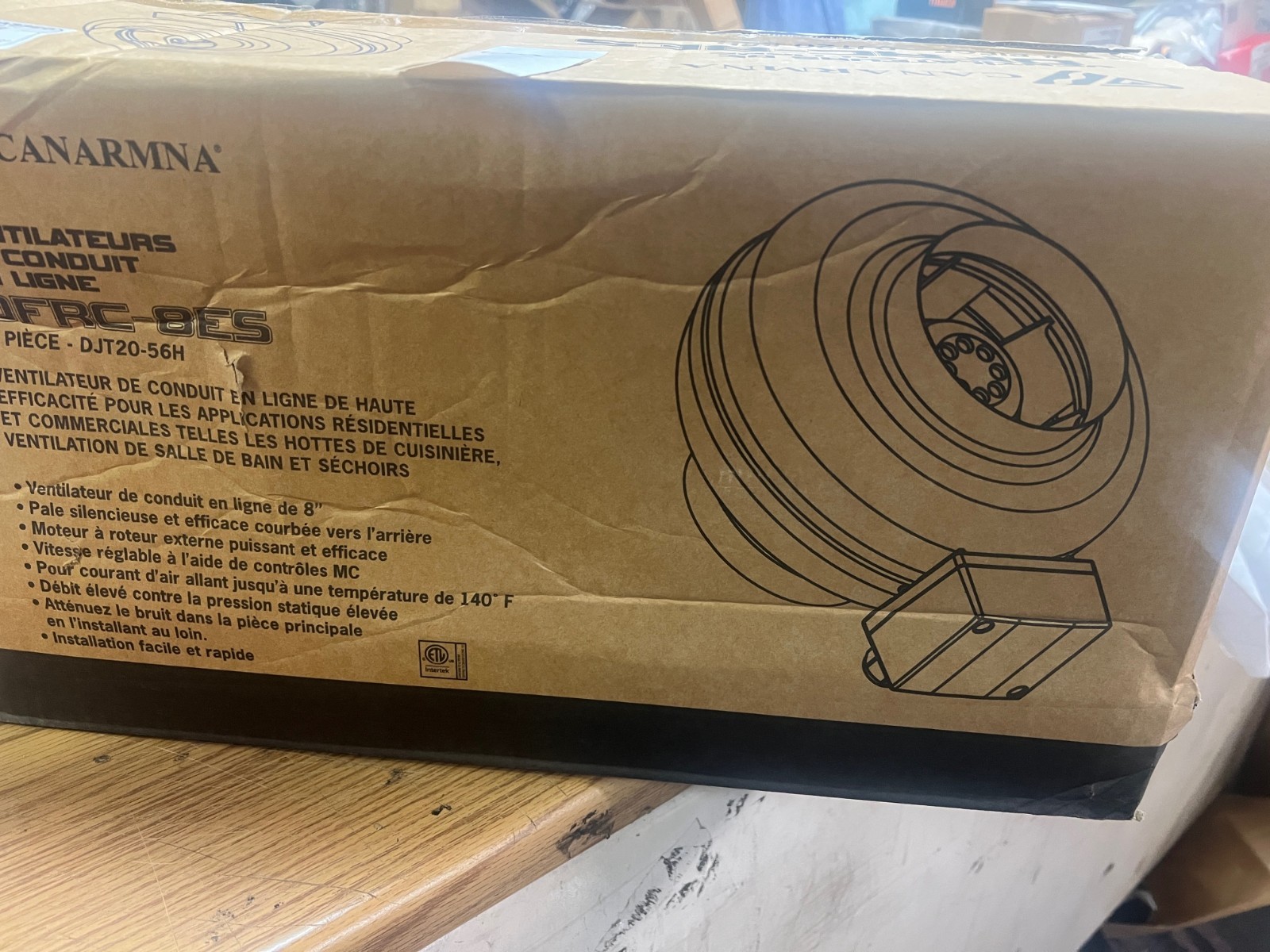 Canarm Centrifugal Duct Fan, In-line, 120V, 8″ DJT20-56H