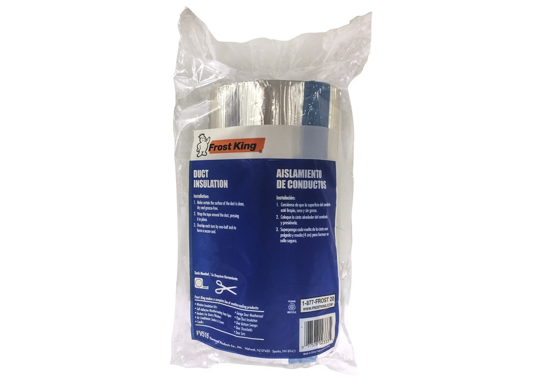 Frost King FV516 Duct Insulation 1″ X 15 ft. L Fiberglass/Foil Silver