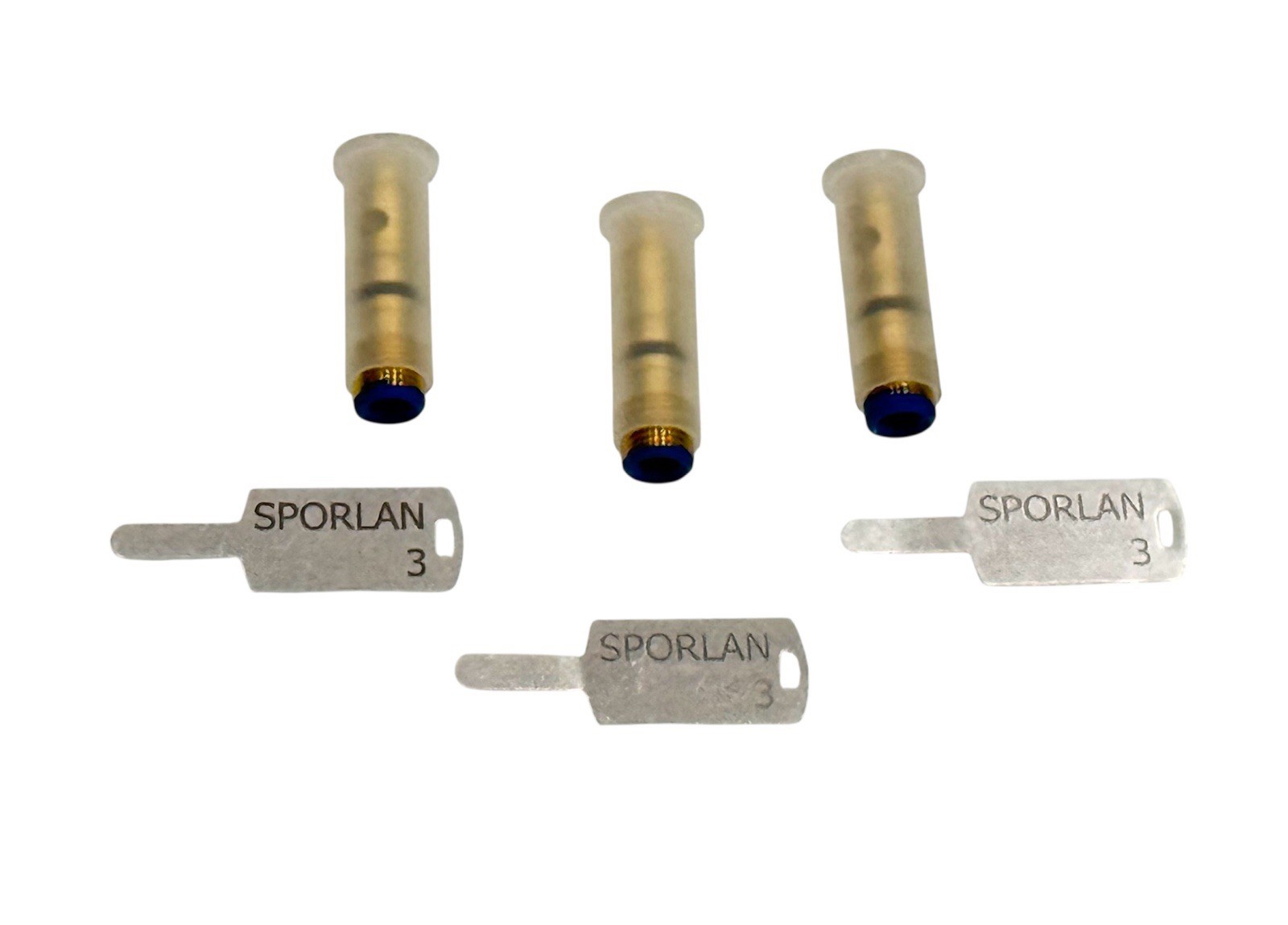 SPORLAN 168076 QC-3 3 BLUE CARTRIDGE LOT OF 3