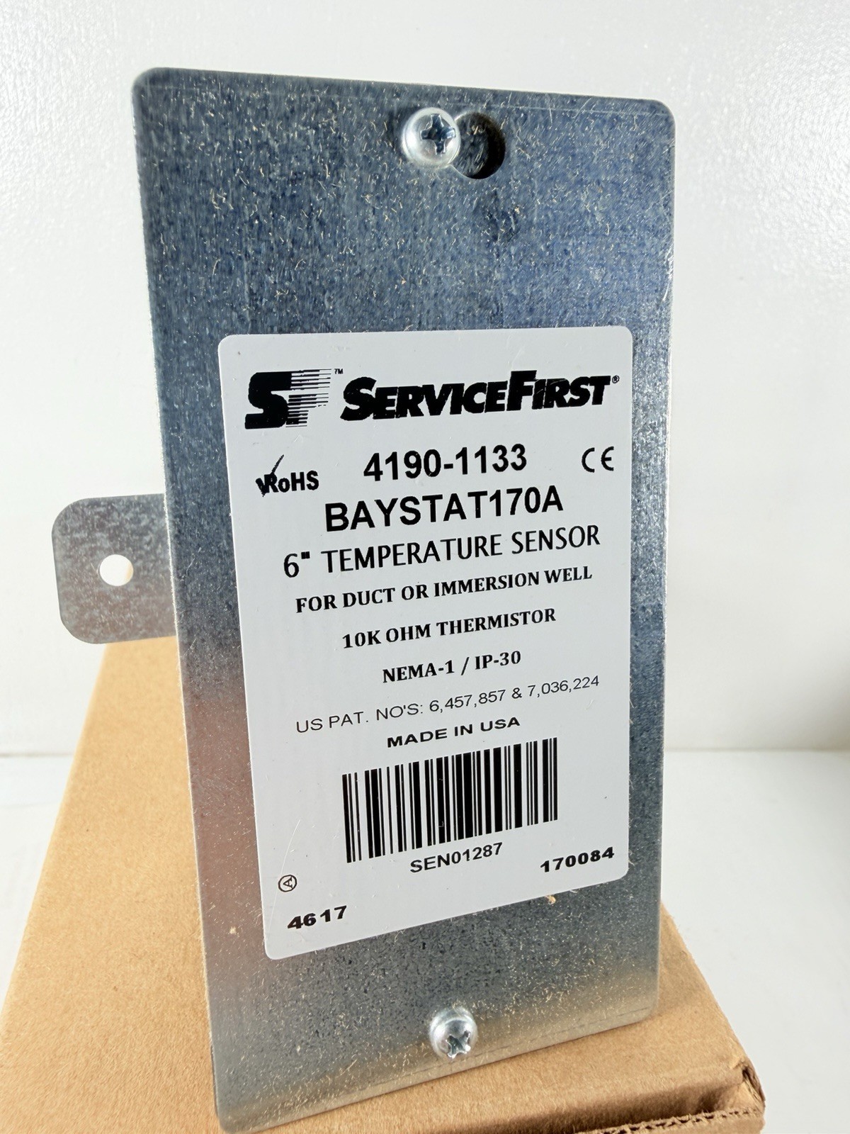 Trane ServiceFirst 4190-1133 BAYSTAT170A 6″ Temperature Sensor, 10K OHM Thermist