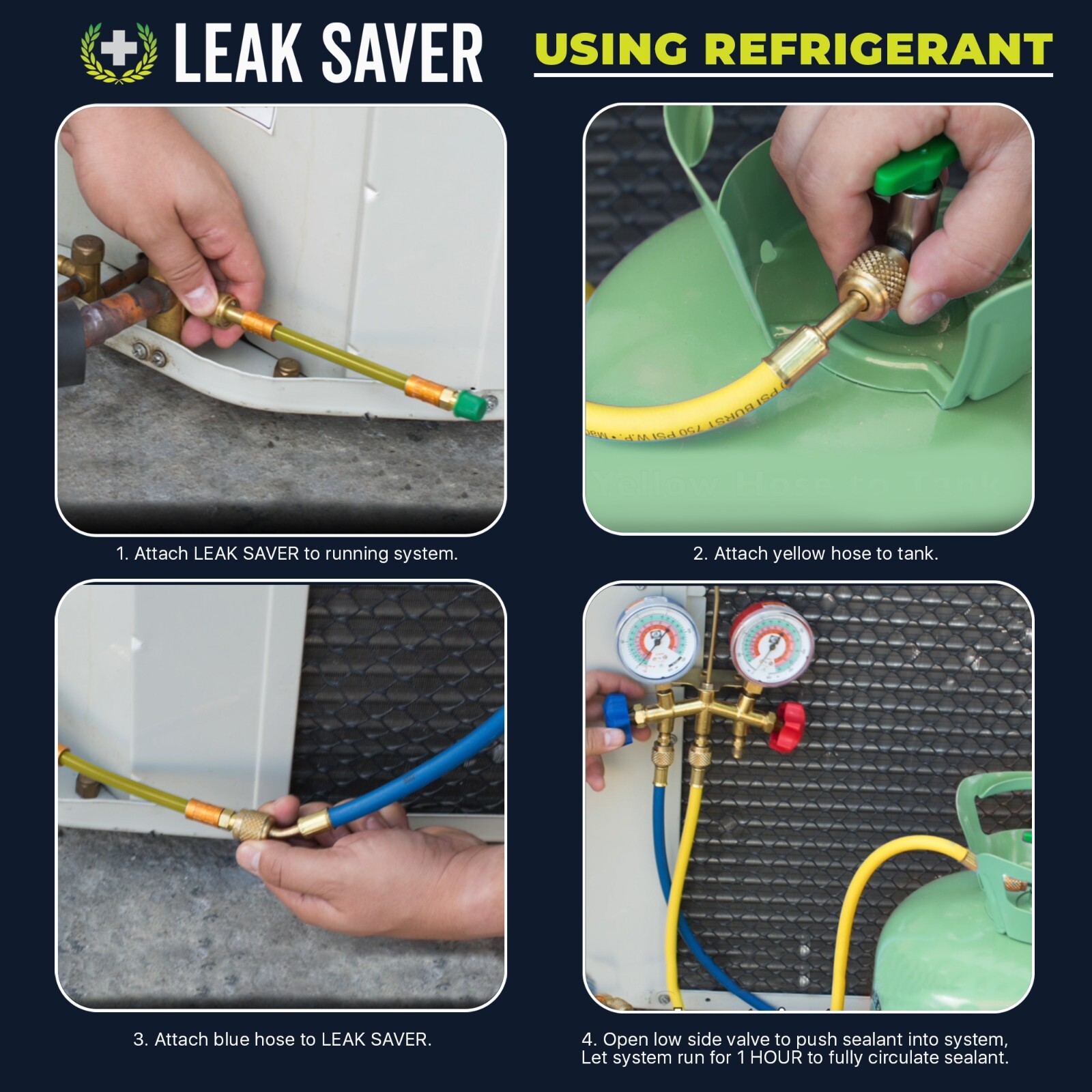 Leak Saver Direct Inject Refrigerant Leak Sealer for HVAC and Automotive Systems