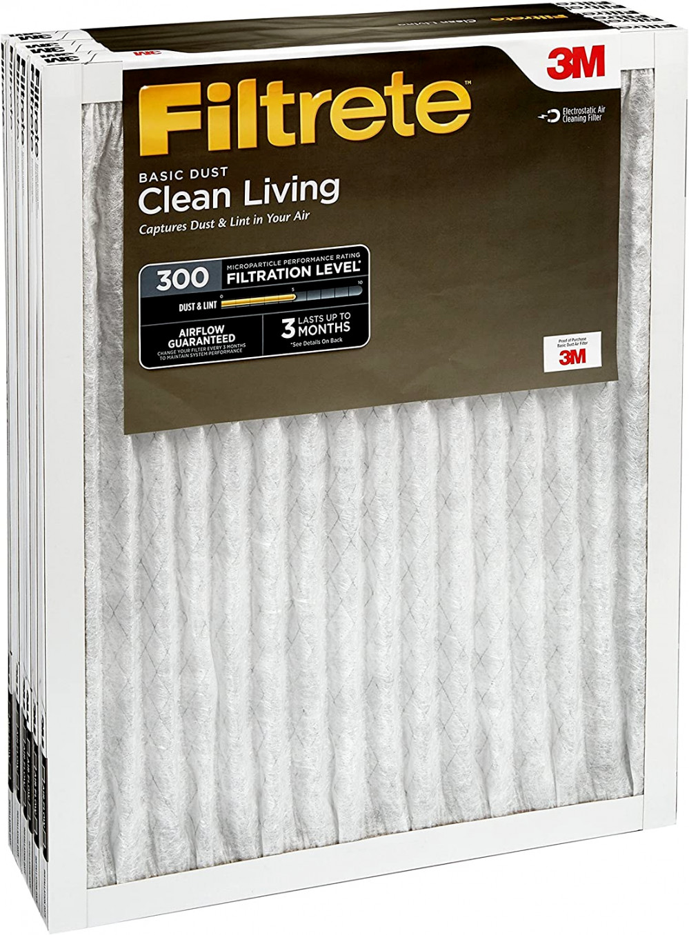 Filtrete 18x24x1, AC Furnace Air Filter, MPR 300, 6 Count TOTAL 6 PACK , White