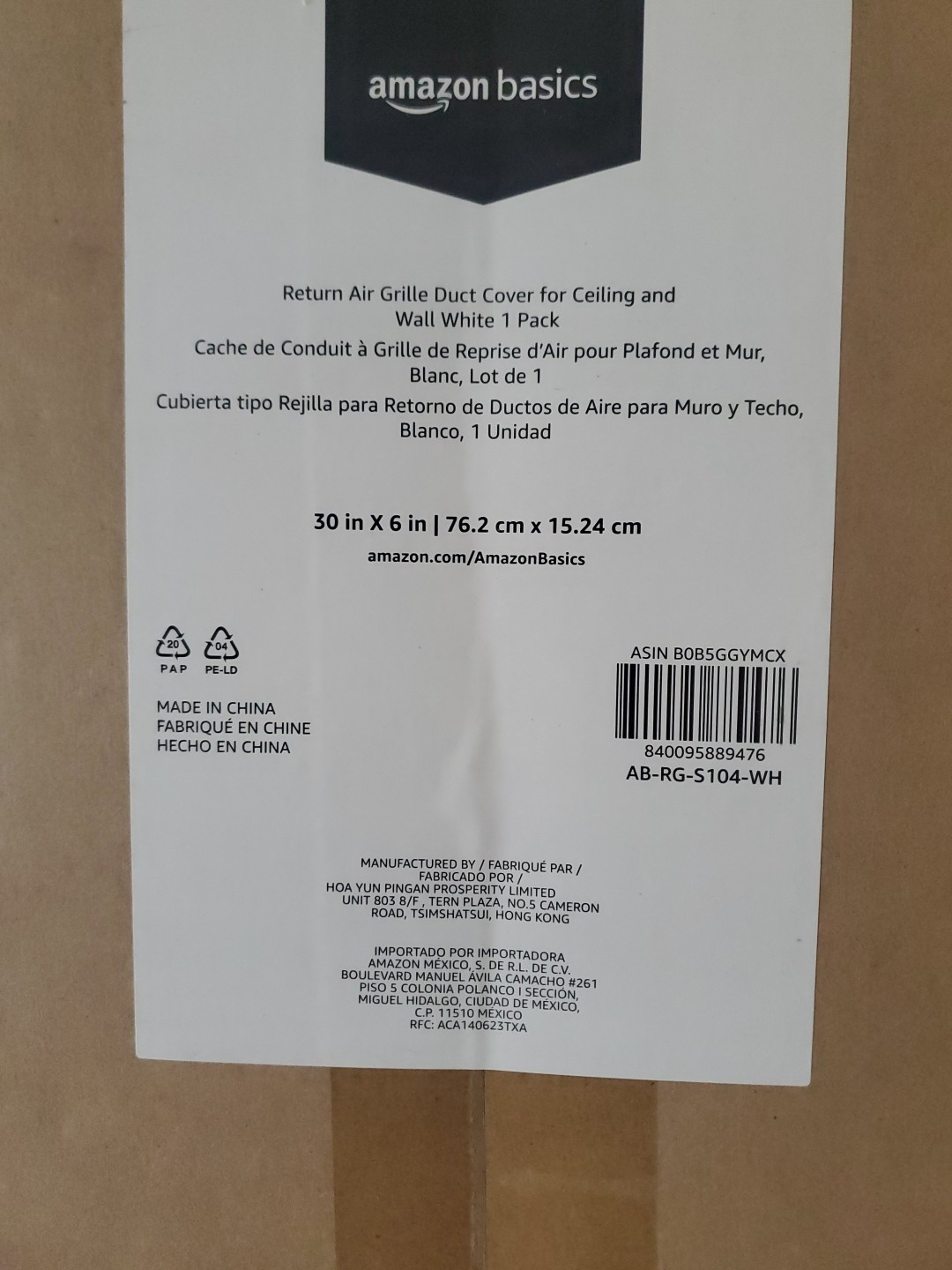 Air Return Grille White Steel 30″ X 6″ HVAC Ceiling & Wall Duct Cover New In Box