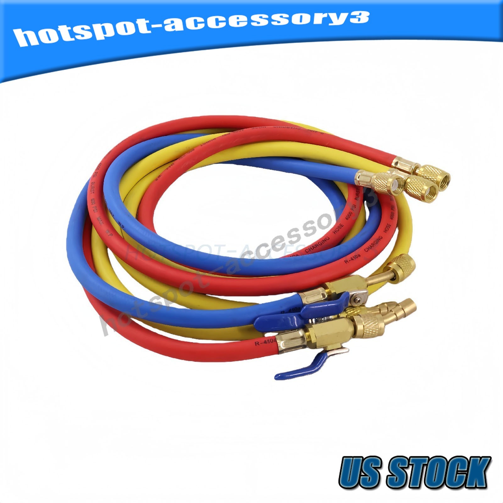 For 29986 Plus II 72″ HVAC Charging Hose Set 1/4″ (3-Pack) USA