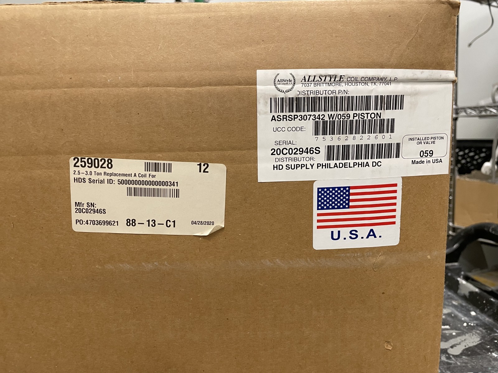 Allstyle ASRSP307342 2.5-3 Ton A Coil