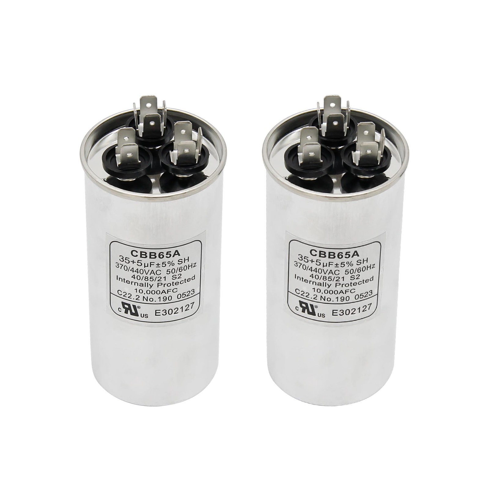 2 Pack 35/5 uF Dual Run Capacitor 370/440V for AC Motor, Heat Pump, HVAC Use