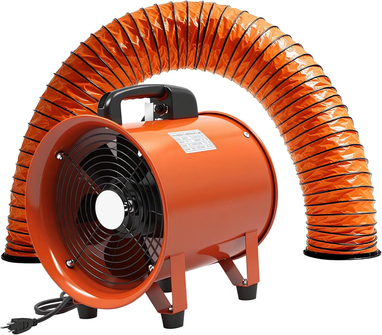 12-Inch Utility Blower Fan with 25Ft Duct – 3300 RPM High Airflow, Low-Noise 69D