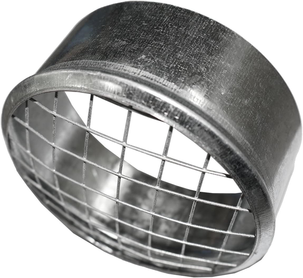 4 Inch HVAC Vent Cover, Galvanized Steel Round Duct Cap with Mesh Screen. Dut…