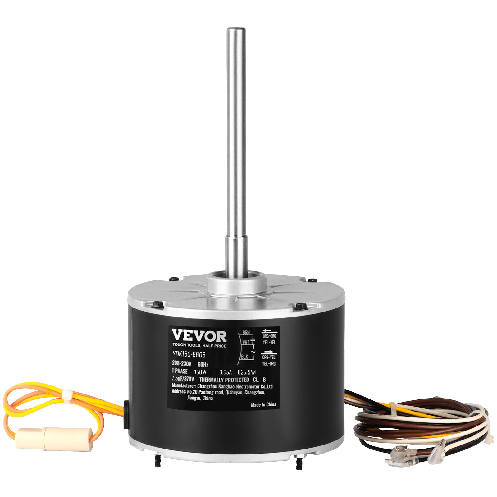 VEVOR Condenser Fan Motor 1/5HP 825RPM 0.95A 208-230V 5KCP39GFS166S 3S003