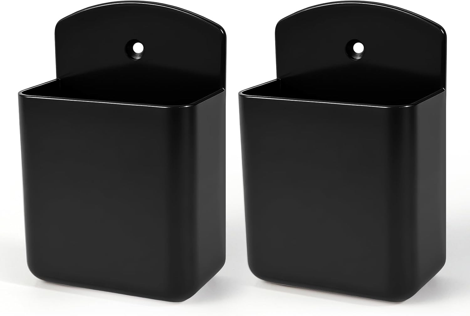 2 Pack Black Remote Control Holder, Self adhesive Wall Mount Storage