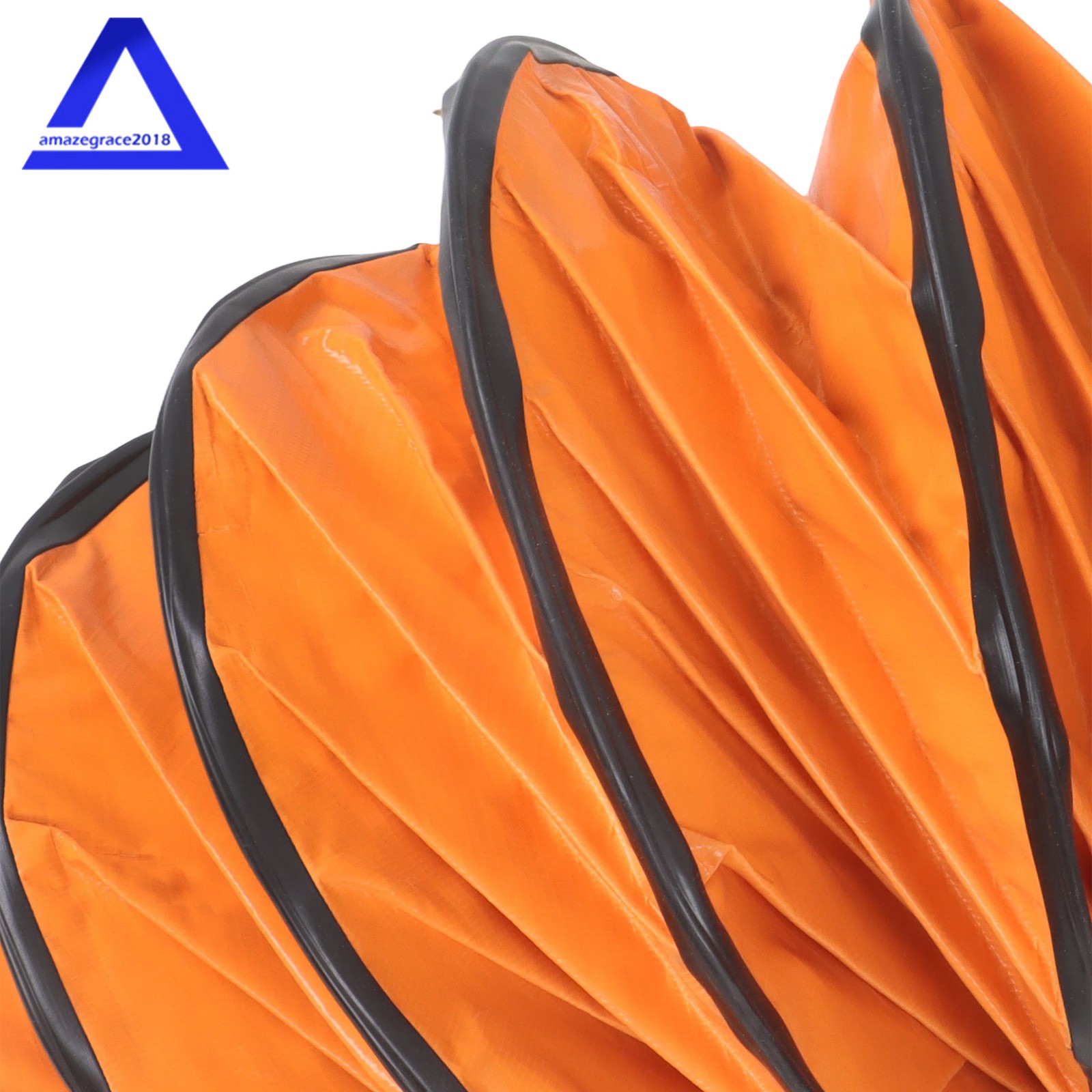 PVC Flexible Duct Hose for Utility Blower with S Hook & Steel Support 8″ × 25FT