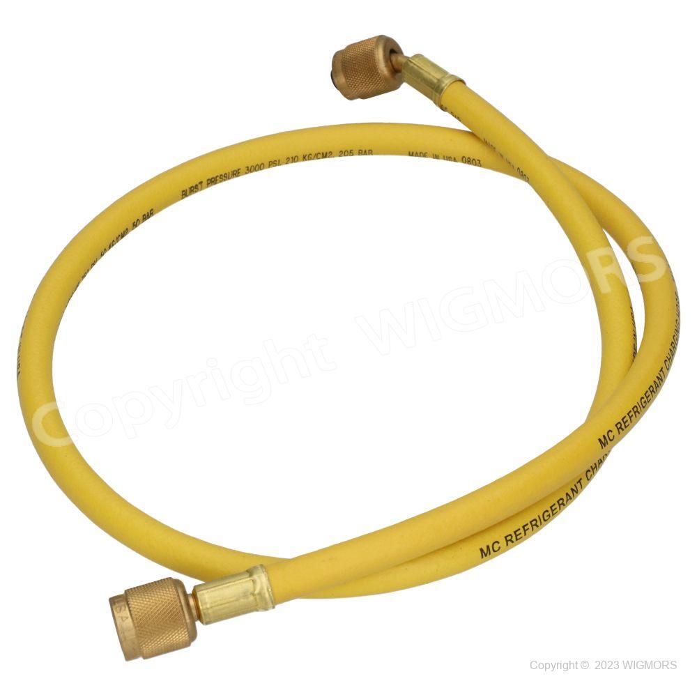 Hose 90 cm with standard fittings Mastercool 1/4” SAE 41362 yellow