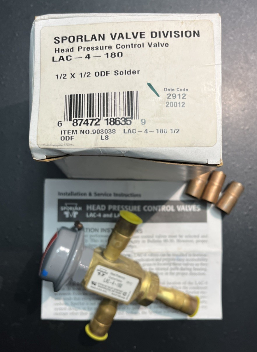 Sporlan LAC-4-180 Brass Copper Head Pressure Control Valve HVAC Refrigeration
