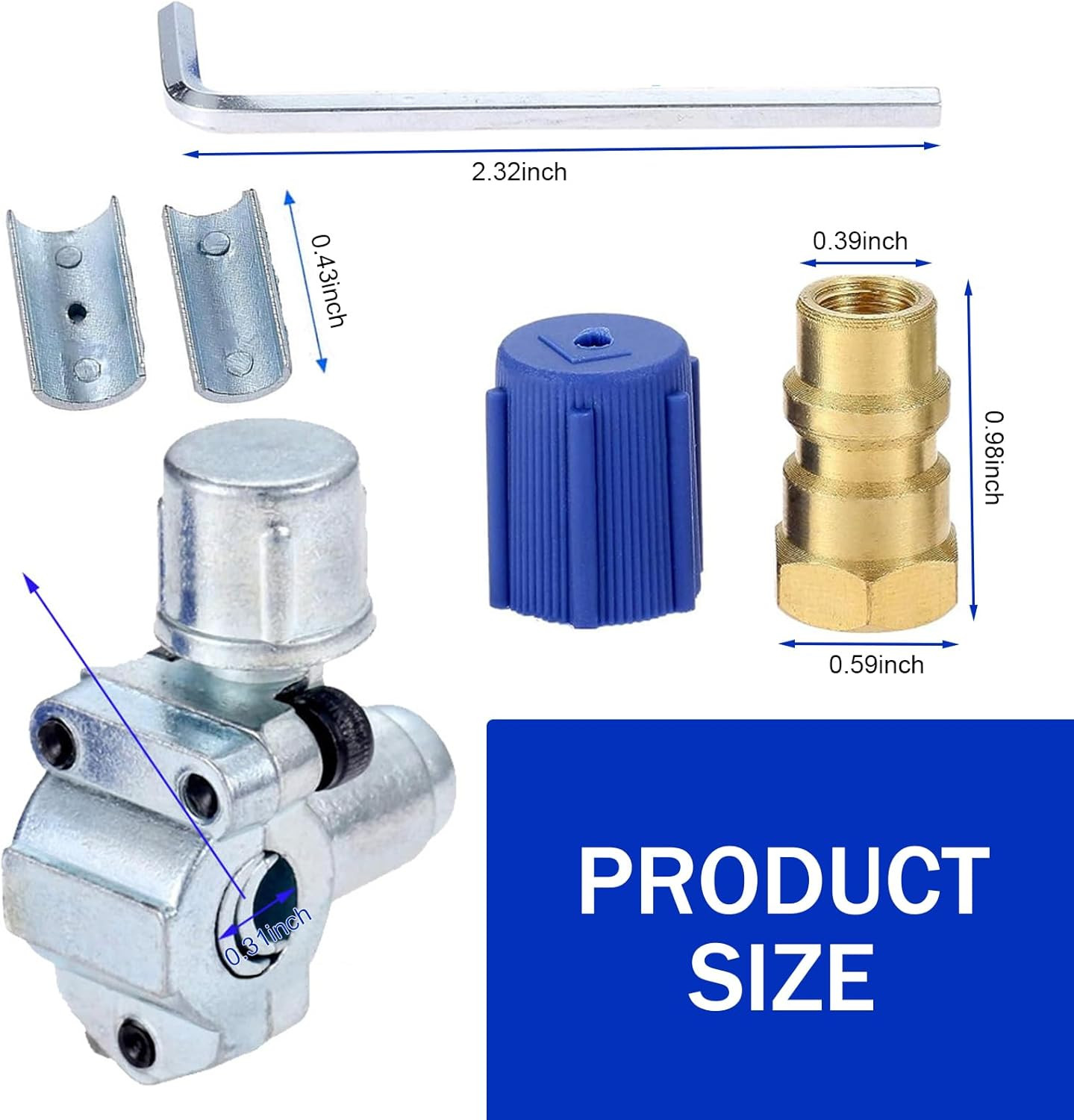 1 PC A/C Retrofit Valve Kit, Bullet Piercing Tap Valve Kit, R12 to R134A Convers