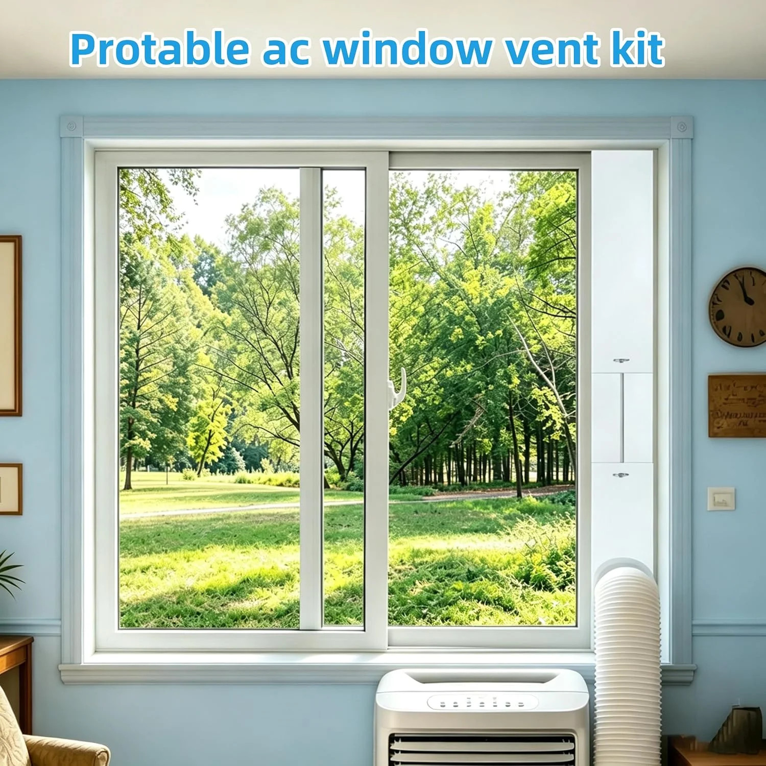 Portable Air Conditioner Window Vent Kit – Adjustable AC Window Kit Fits Sliding