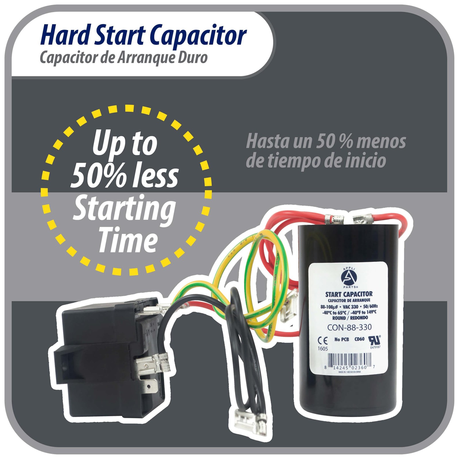 Appli Parts APHS-1 1 to 3 TON Hard Start kit 208-244 V, 1 Ph for air conditioner