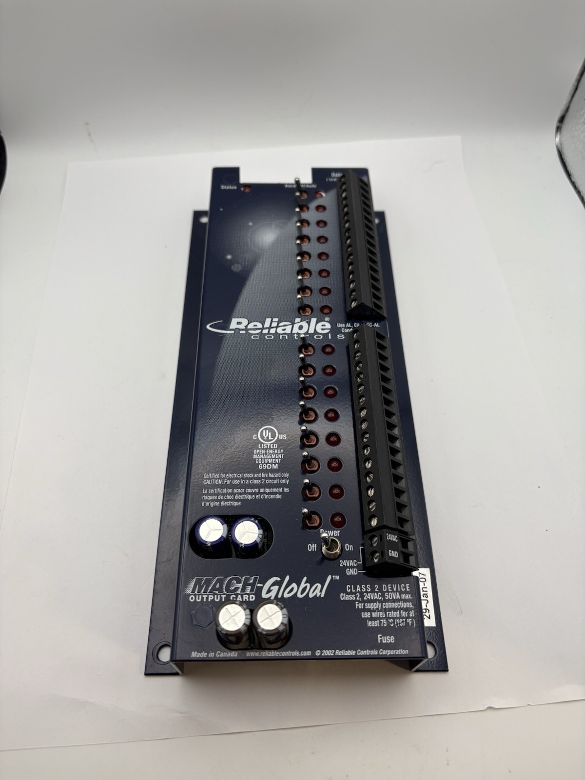 Reliable Controls Mach Global Output Board SWITCH CARD MACH-GLOBAL MGX-O