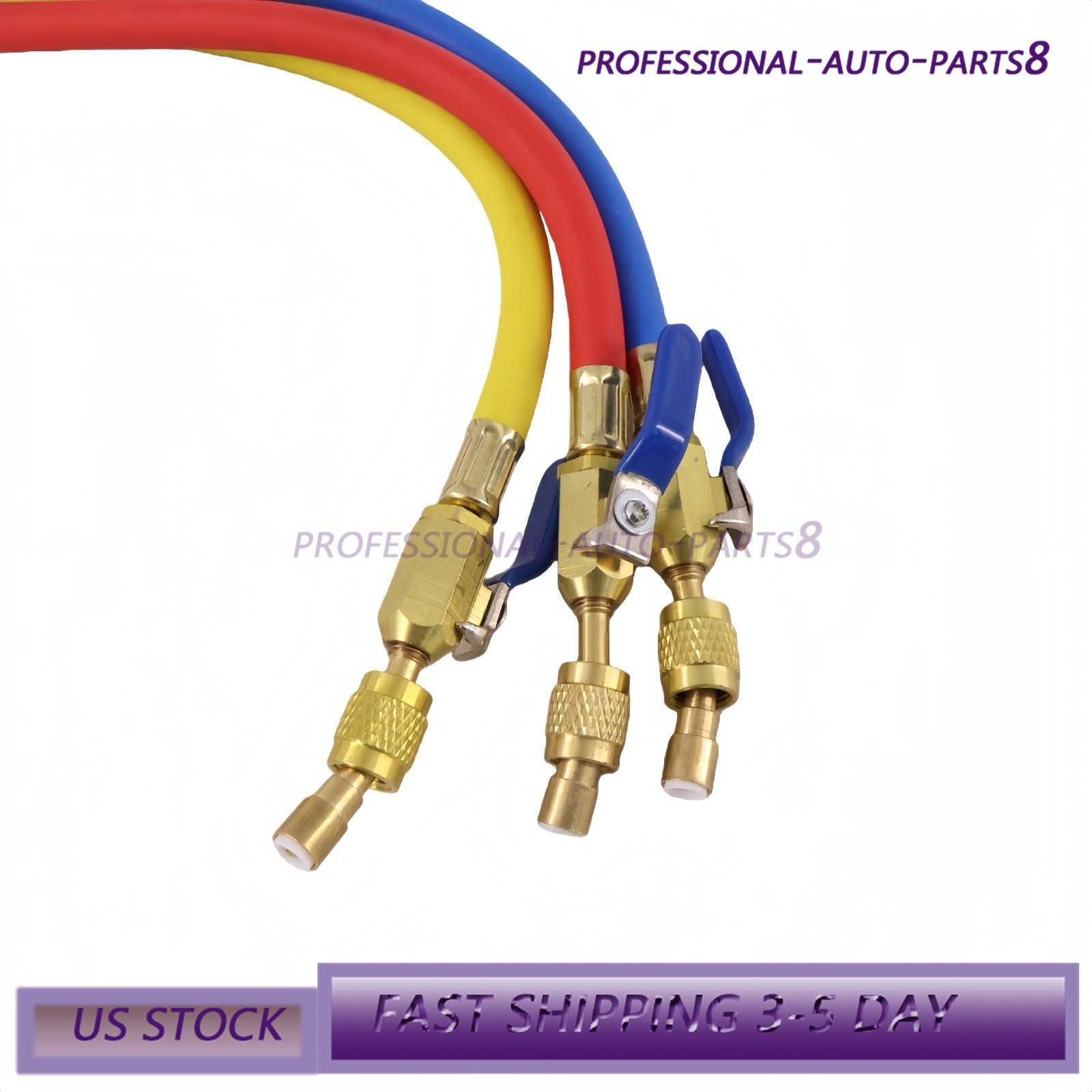 For R-410A Refrige 3Pack 29986 Plus II 1/4″ Hose with Compact Ball Valve 72″ USA