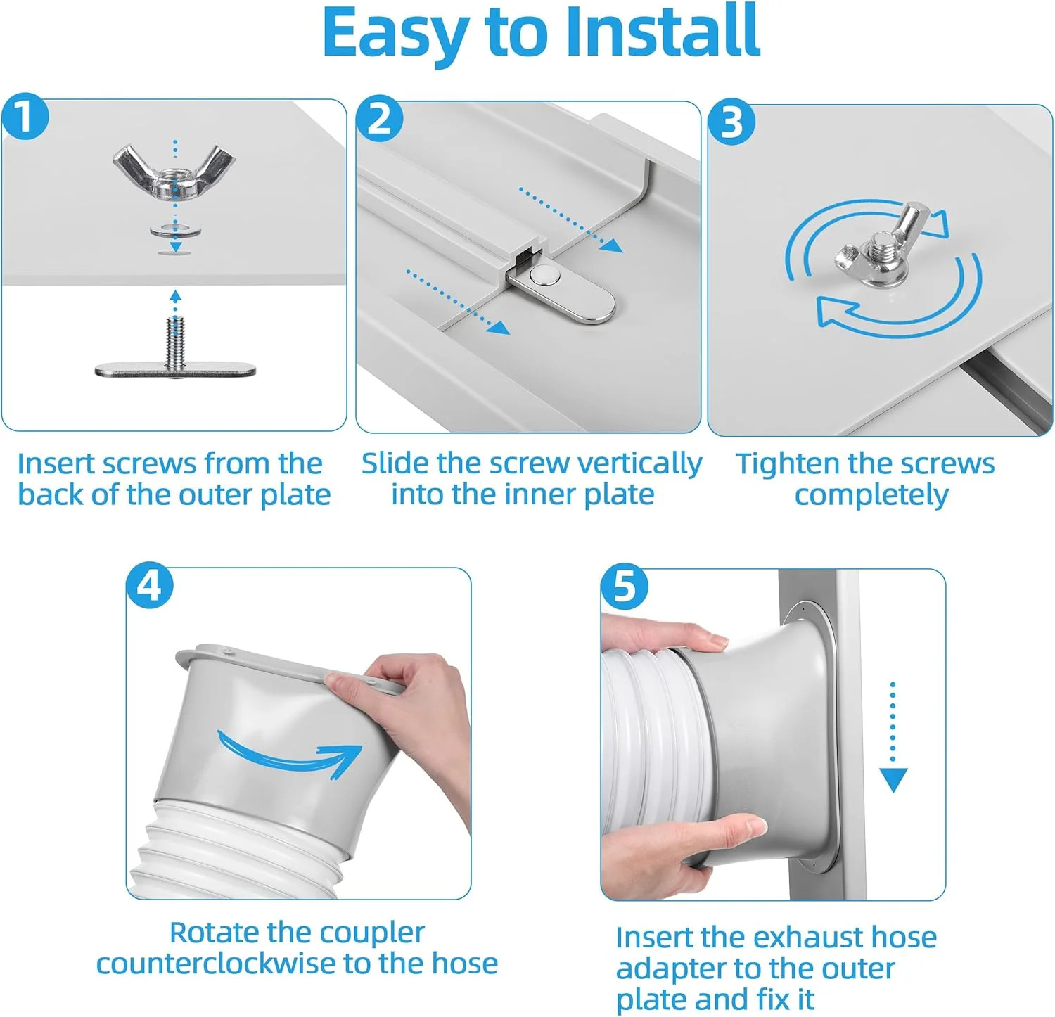 Portable Air Conditioner Window Vent Kit – Adjustable AC Window Kit Fits Sliding