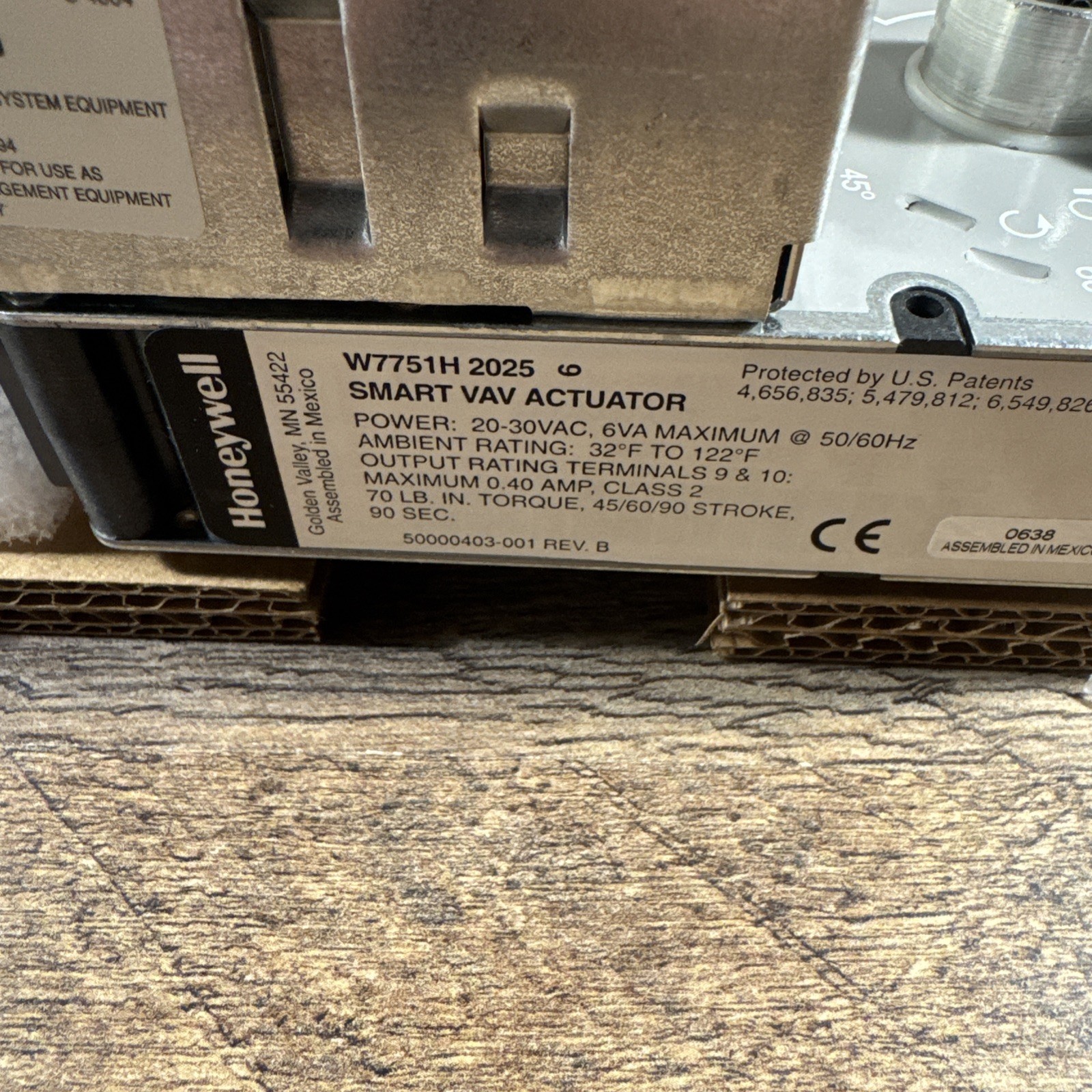 Honeywell W7751H2025 Smart VAV Actuator – VAV Box Controller – OEM HVAC