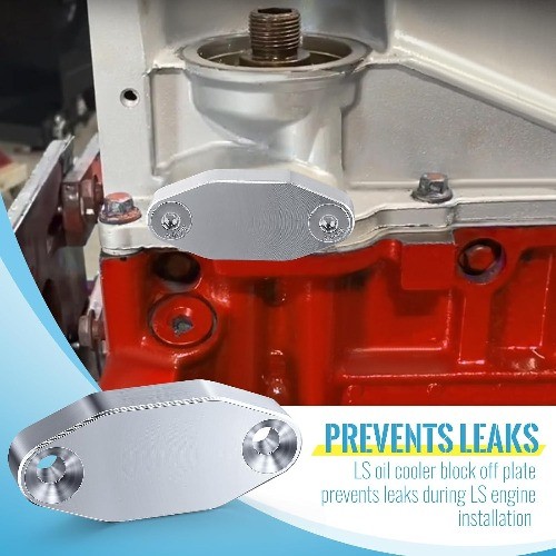 1 Pack Oil Cooler Block off Plate on Oil Item Package Quantity: 1Color: Silver