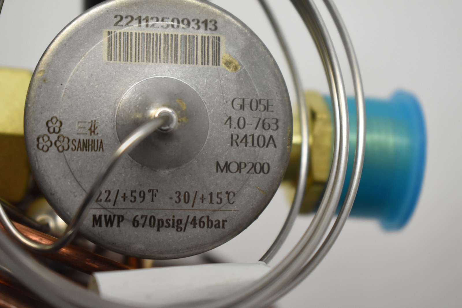 Carrier EA36YU822 Thermal Expansion Valve GF05E 4.0-7.63 MOP200 670psig 46bar