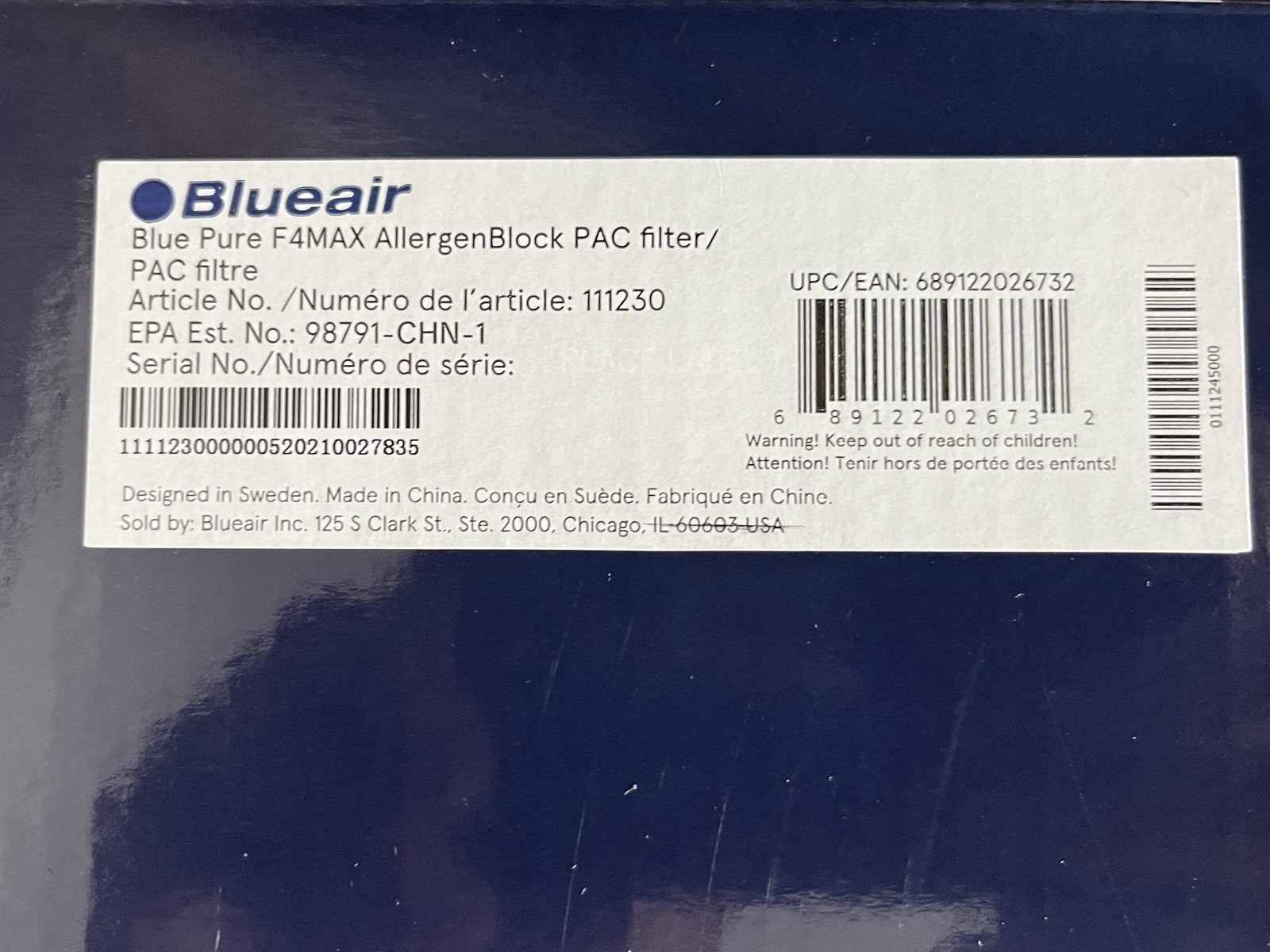 GENUINE BLUEAIR BLUE PURE F4MAX ALLERGENBLOCK FILTER 411A 411i NEW OPEN BOX