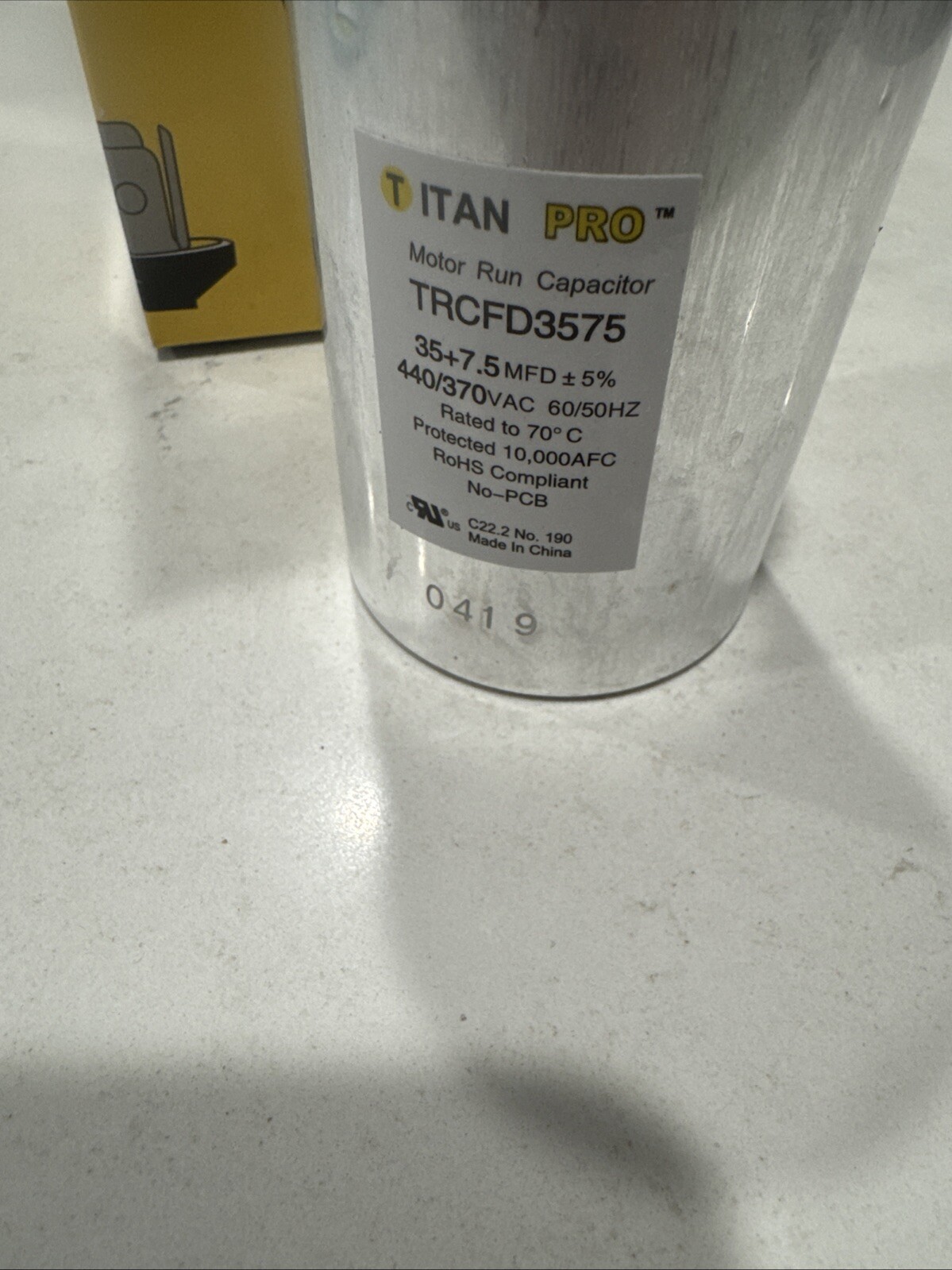 New Titan Pro TRCFD3575 HVAC Motor Run Capacitor 35/7.5 MFD 440/370VAC