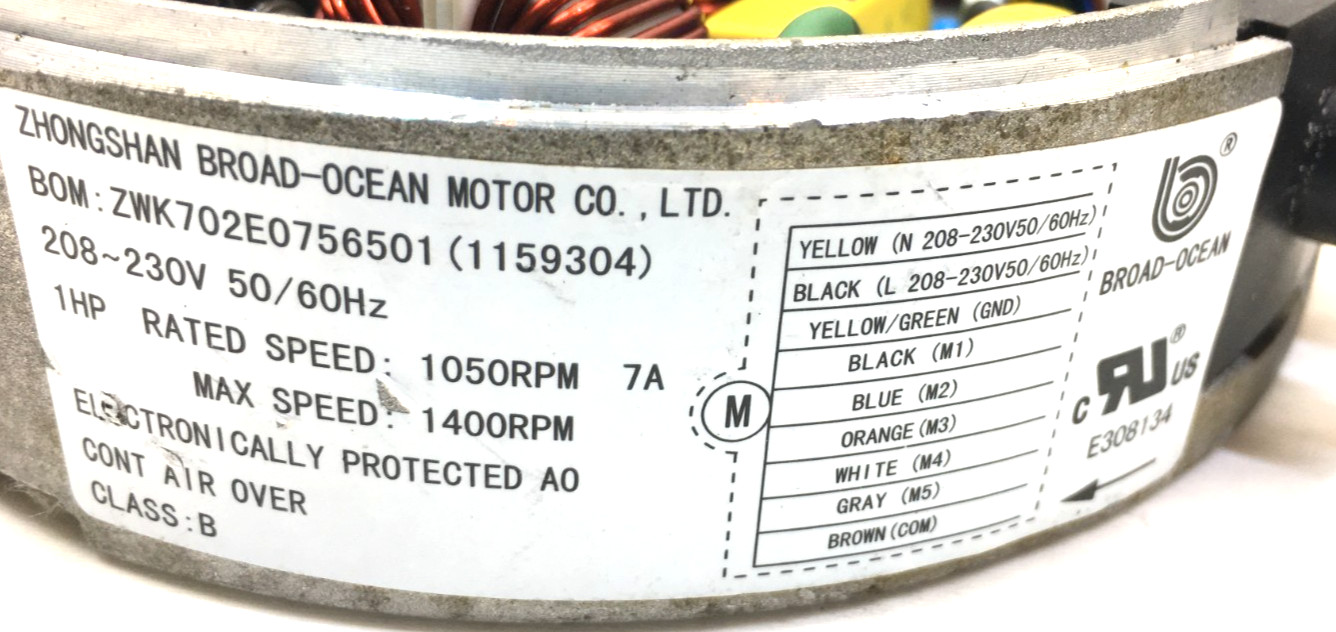 BROAD-OCEAN ZWK702E0756501 ECM Module ONLY S1-32436220466 230V 1HP used #W919