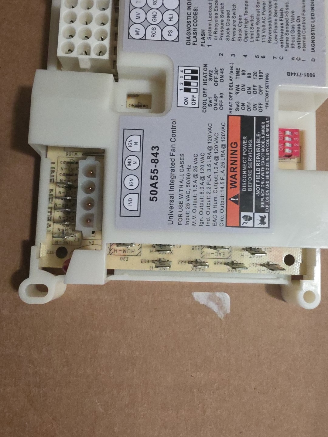 50A55-843 Ignition Control Module Universal Furnace Control Board Lennox White-R