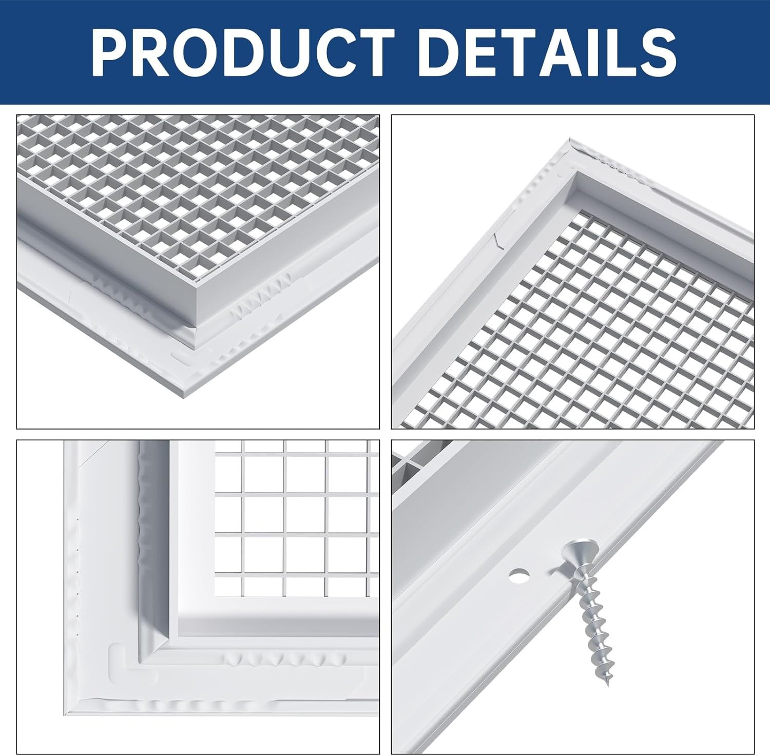 14×30 (Duct Size) Aluminum Eggcrate Return Air Grille, White, HVAC Vent Cover