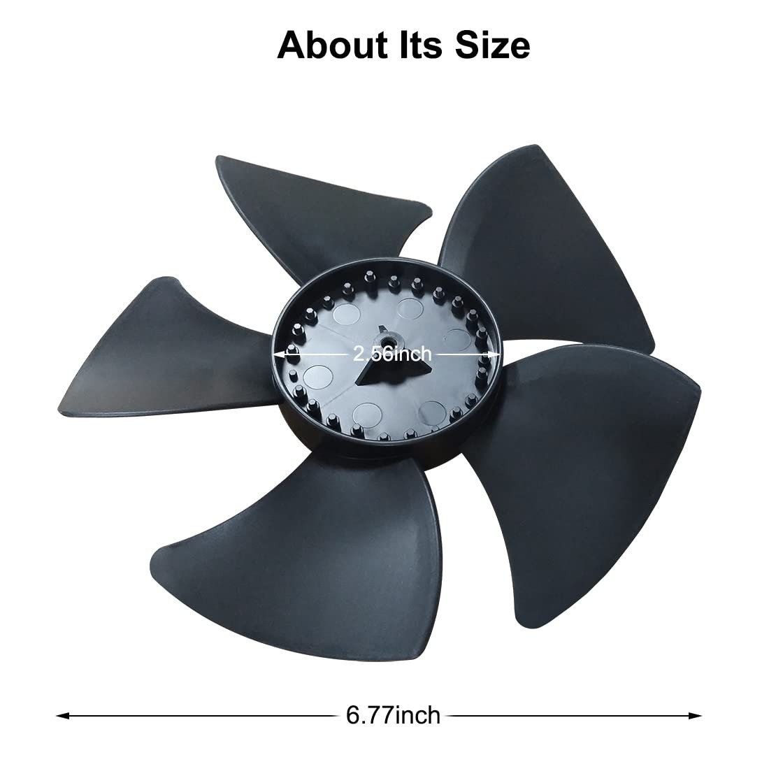 W10156818 Refrigerator Condenser Motor Fan Blade for Whirlpool Kenmore Black