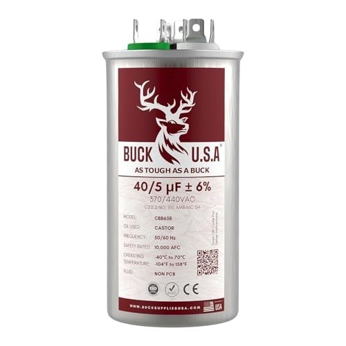 Buck Dual Run Capacitor 40/5 uF 370/440V for HVAC Air Conditioner Fan Motor