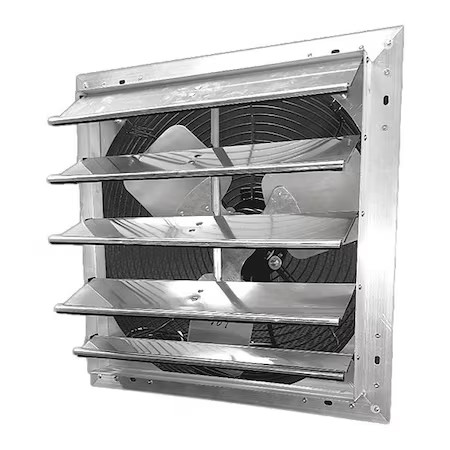 Dayton 484X44 Shutter Mount Exhaust Fan, 20 In Blade Dia, 1/3 Hp, 1 Phase, Fits