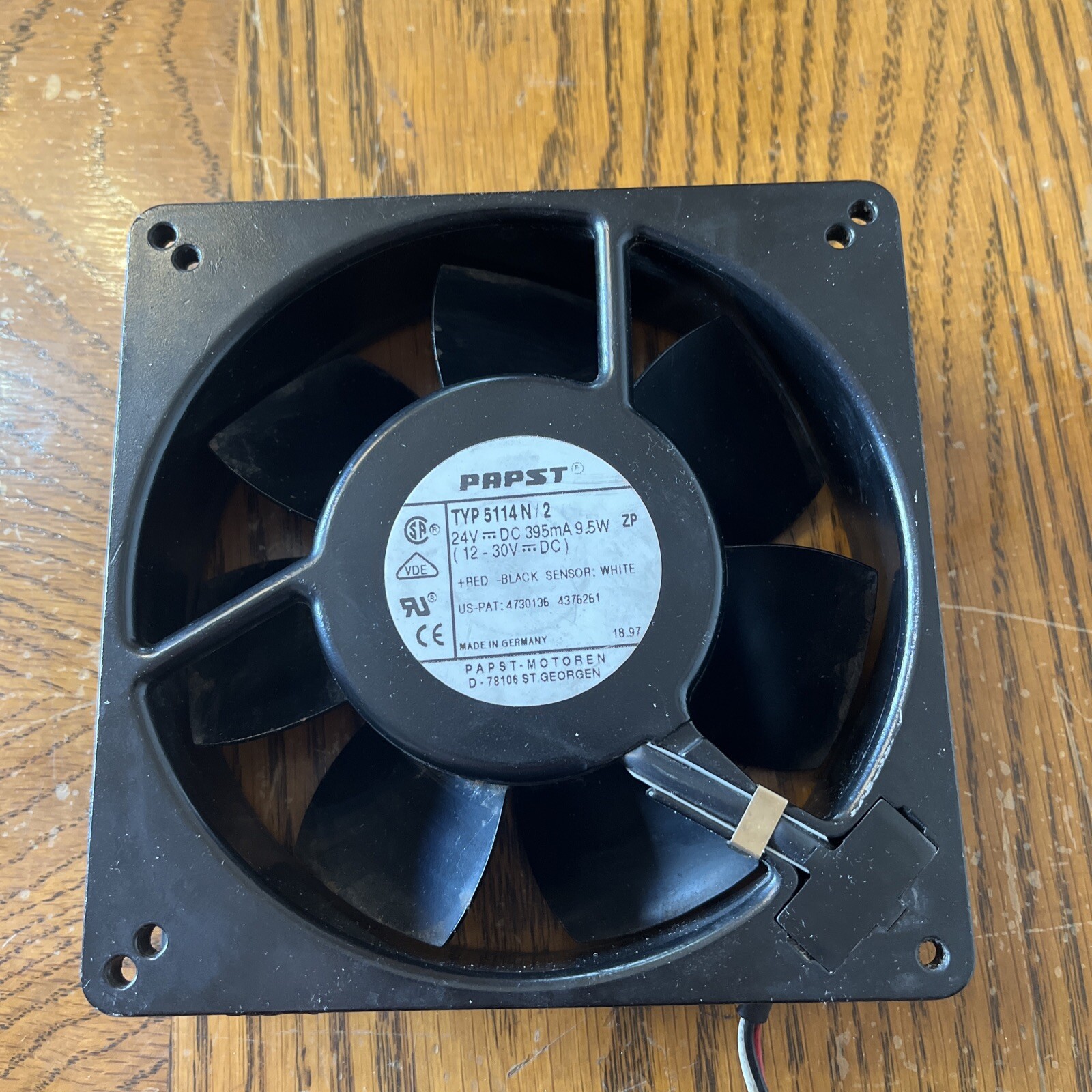 PAPST Motoren Typ 5114 N/2 24V FAN Germany All Metal (Used) Qty-1 Free Ship!