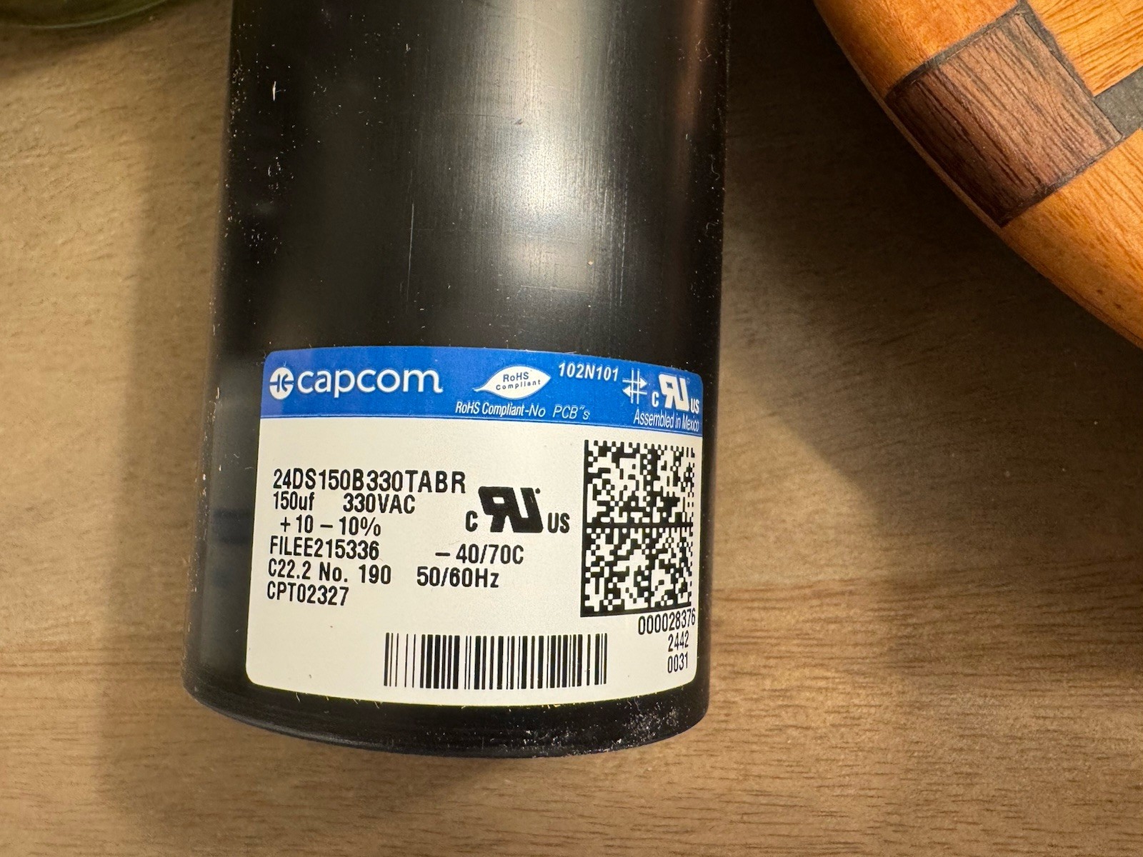 2x Capcom Capacitor 24DS150B330TABR for HVAC CPT02327