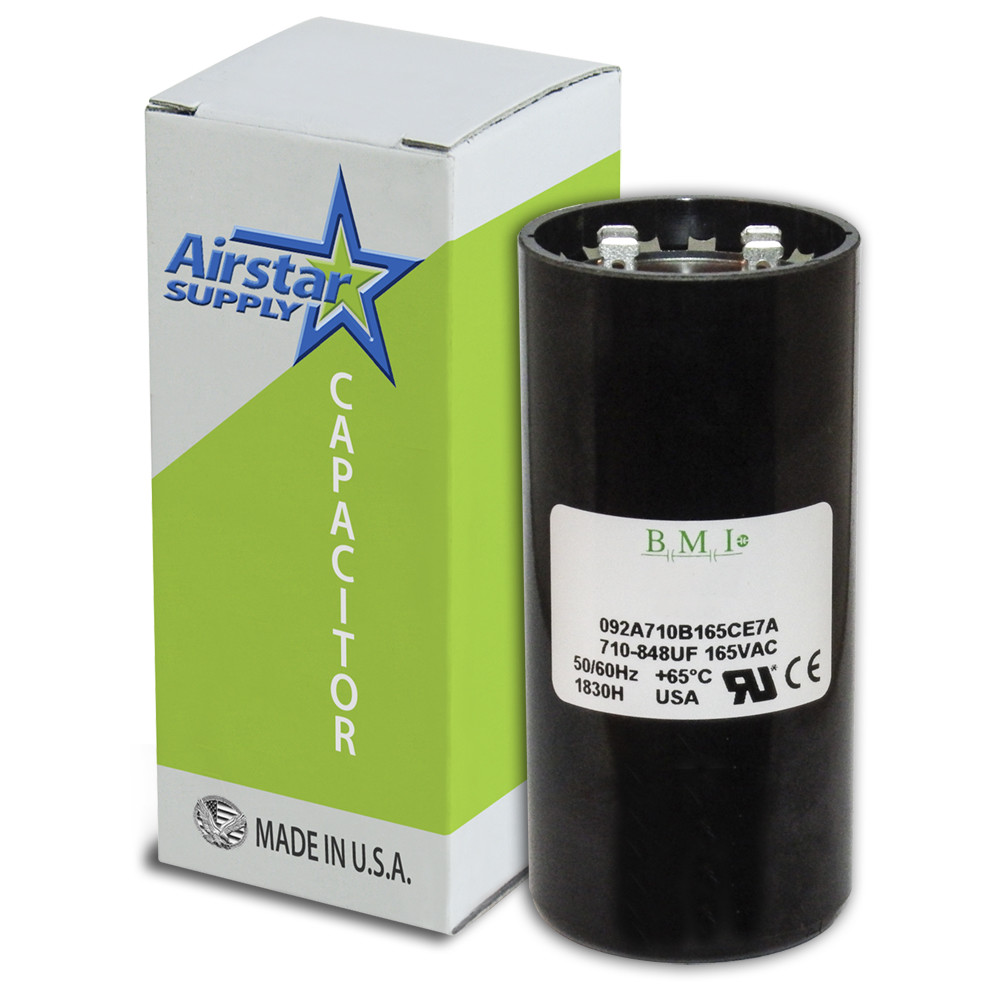 710 – 850 uF x 165 VAC BMI Motor Start Capacitor # 092A710B165CE7A USA