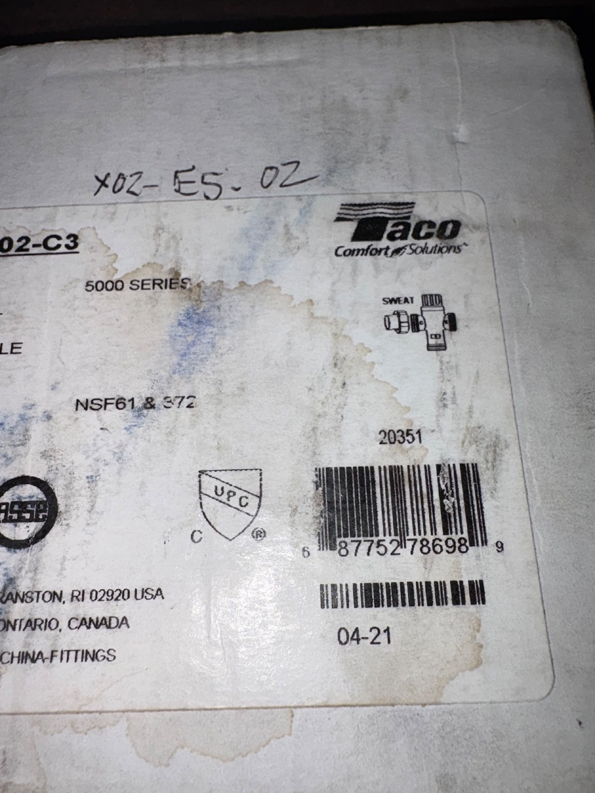 NEW TACO 5002-C3 MIX VALVE 1/2″ UNION SWEAT B460
