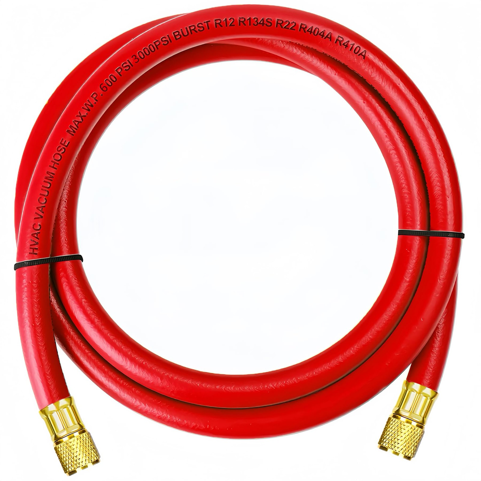 2026 Upgraded 3/8″ HVAC Vacuum Hose, 72″ Refrigerant Charging Red 6Ft