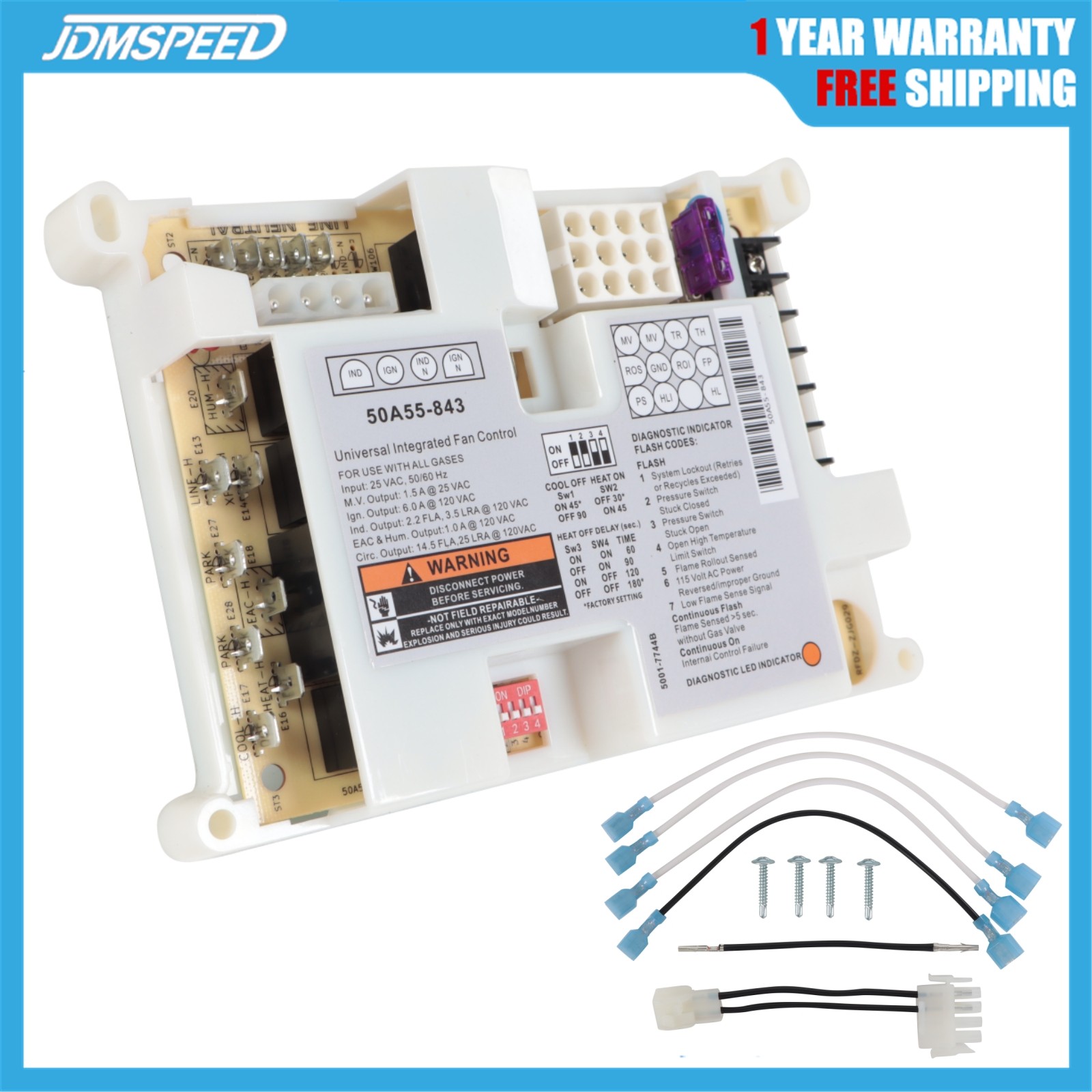 50A55-843 Furnace Control Circuit Board Replacement For White Rodgers New