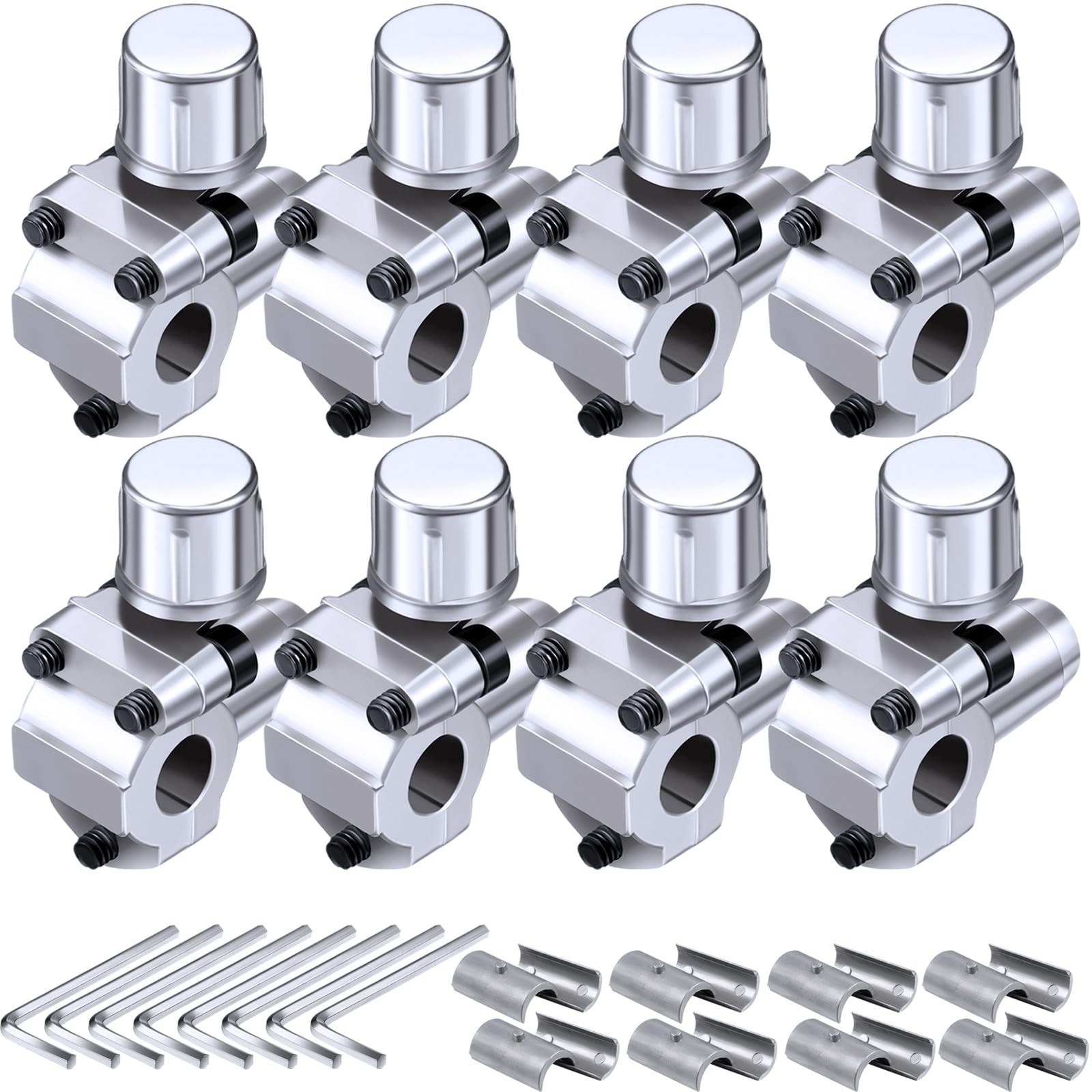 4 Sets Piercing Valve Kits for Refrigerators, Fits 1/4, 5/16, 3/8 Inch Pipes