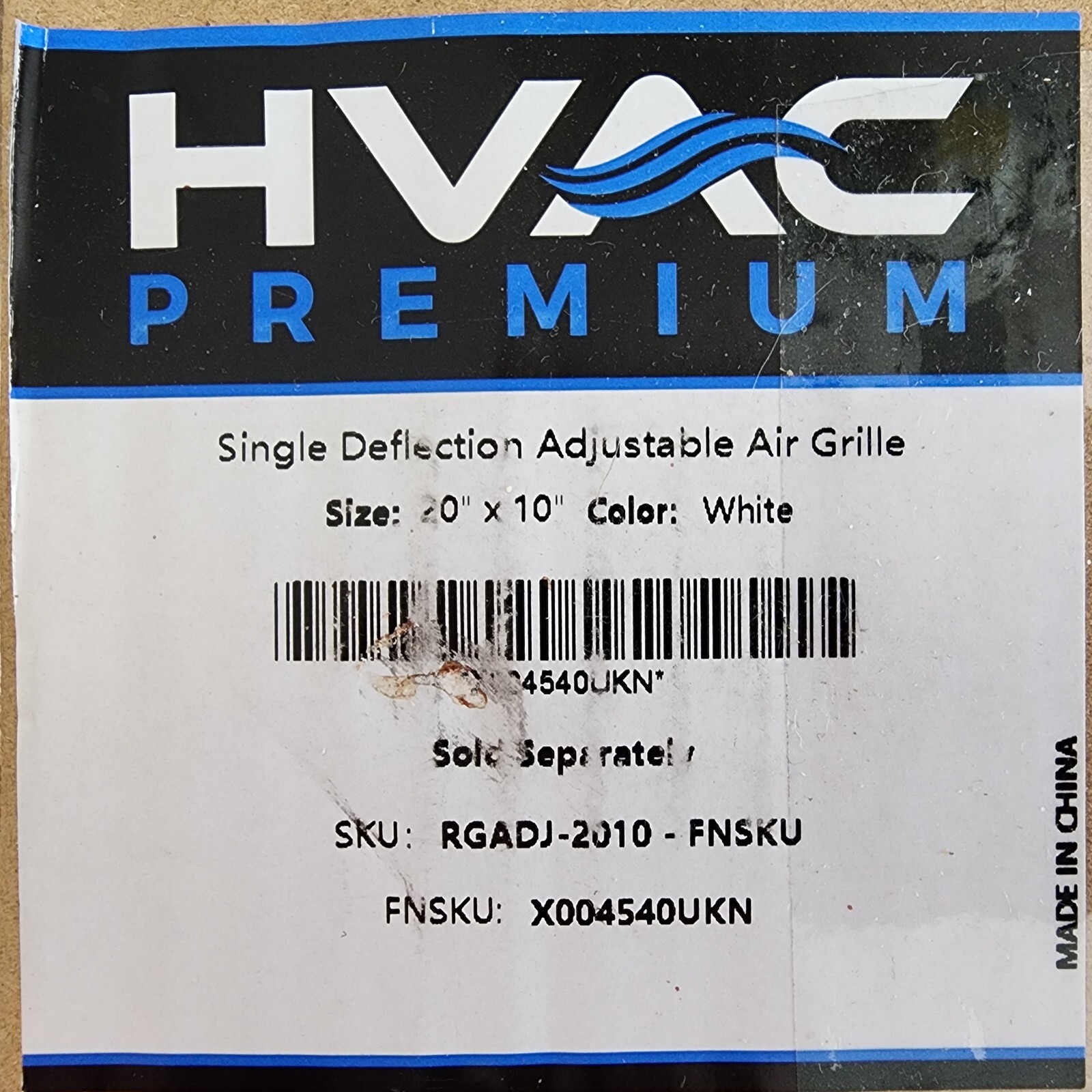 HVAC Premium 20″x10″ Aluminum Adjustable Return/Supply Air Grill Vent Duct Cover