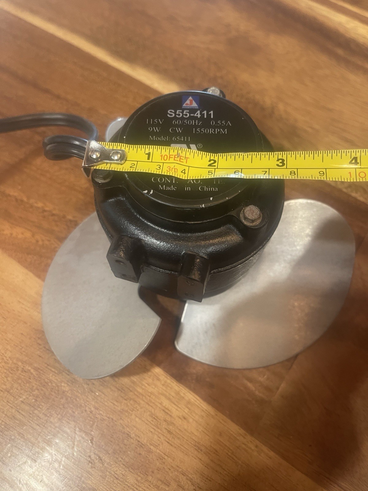Used Johnstone S55-411 9Watt Cast Iron Unit Bearing Motor 115 Volts CW 1550 RPM